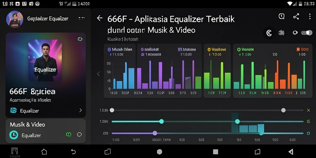 Antarmuka 666F yang modern dengan fitur Equalizer yang mudah diakses.
