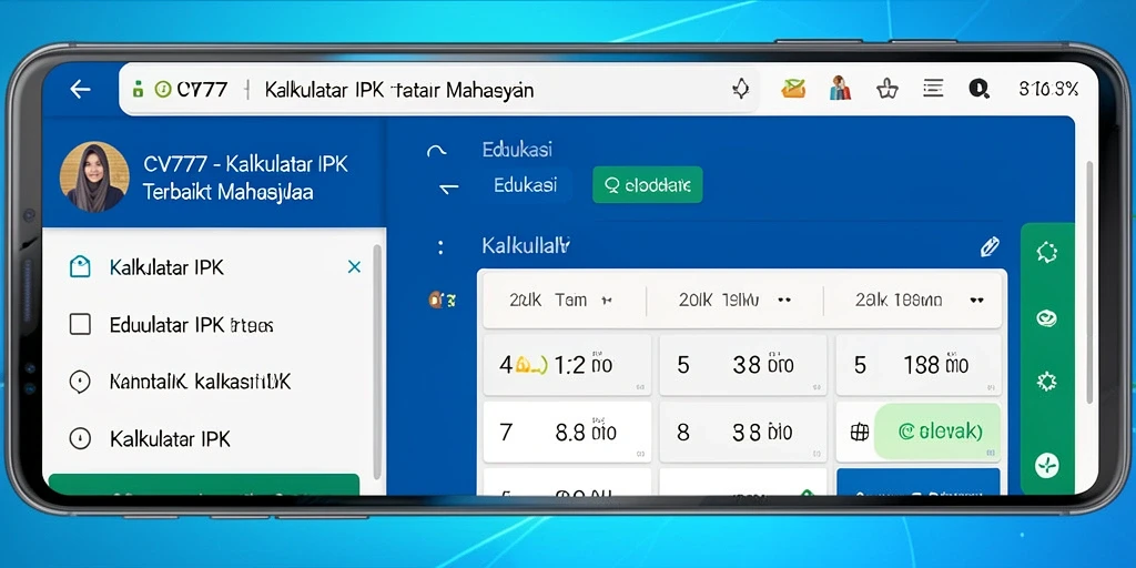 Antarmuka aplikasi Kalkulator IPK CV777 yang interaktif dan mudah digunakan.