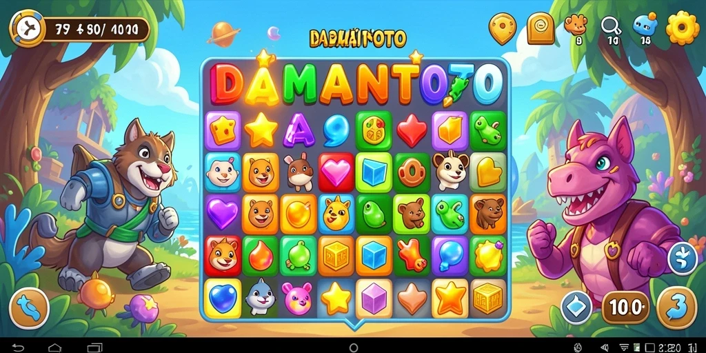 Tampilan antarmuka permainan IDAMANTOTO yang ceria dan penuh warna.