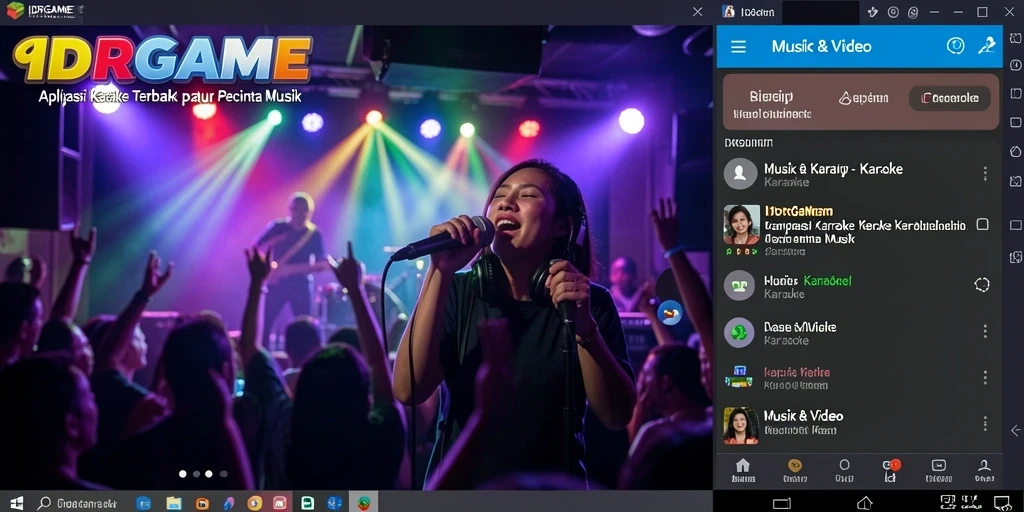 Antarmuka aplikasi IDRGAME yang menarik untuk sesi karaoke