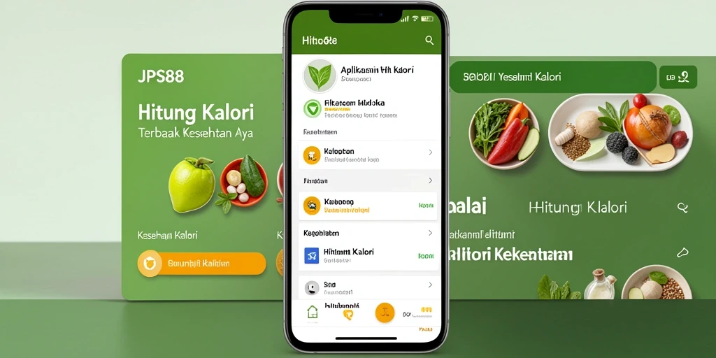 Tampilan antarmuka aplikasi JPS88 yang memudahkan hitung kalori.