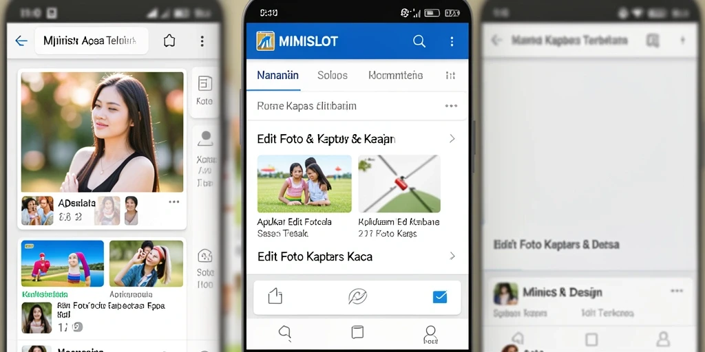 Tampilan antarmuka aplikasi MINISLOT untuk edit foto kertas kaca.