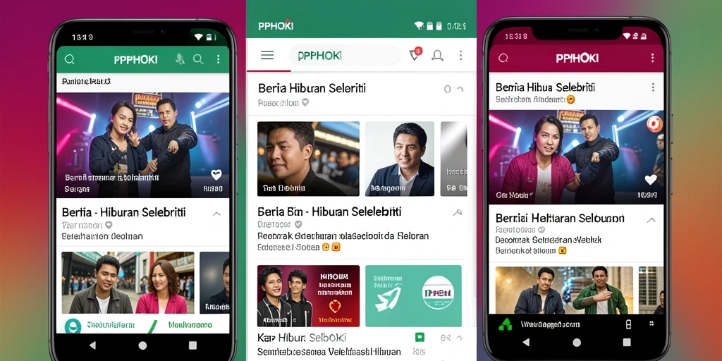 Antarmuka PPHOKI menampilkan berita selebriti terkini dengan jelas dan menarik.