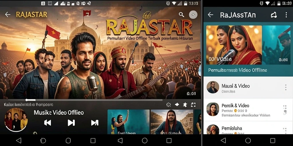 Tampilan antarmuka intuitif <strong>RAJASTAR</strong> untuk pemutar video offline.