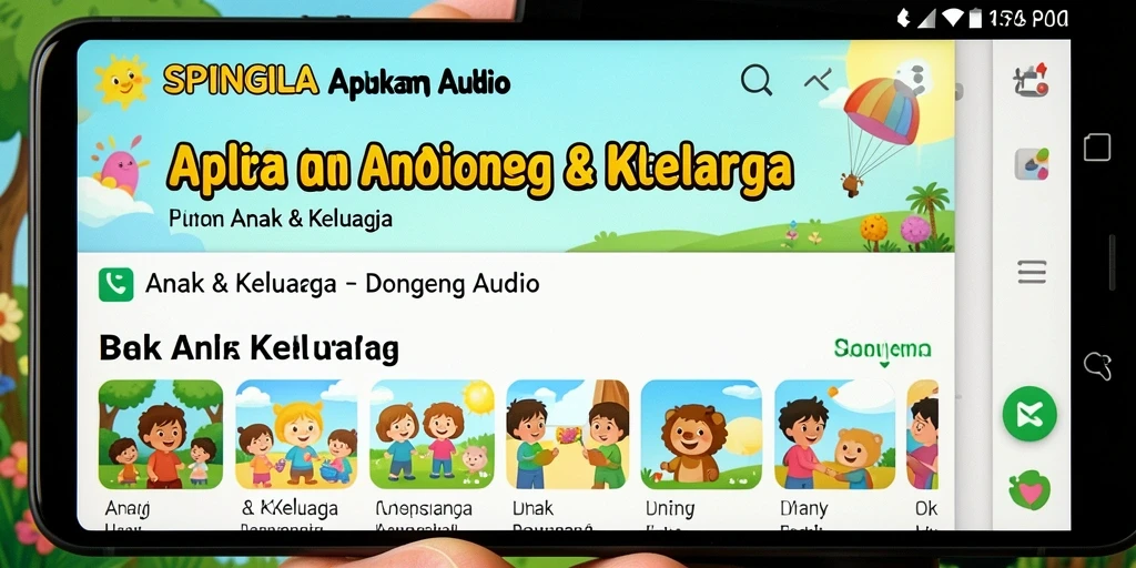 Tampilan antarmuka SPINGILA yang ramah anak dan fungsional.