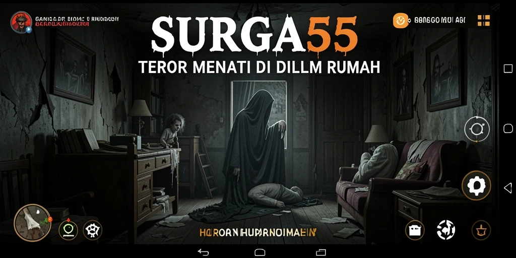 Tampilan antarmuka <strong>SURGA55</strong> dengan nuansa horor yang mencekam.