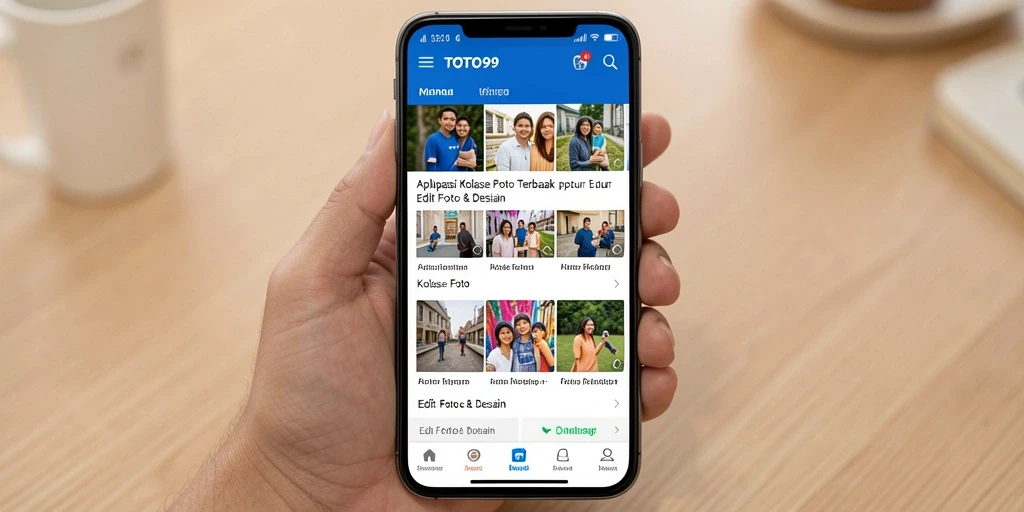 Antarmuka pengguna TOTO99 yang menarik dan fungsional untuk kolase foto.