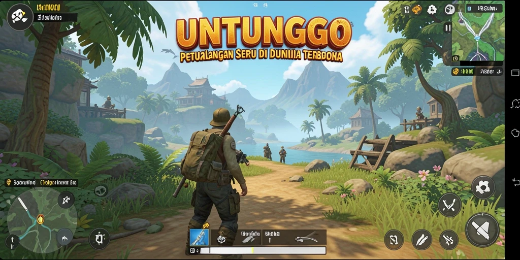 Tampilan antarmuka petualangan seru di UNTUNGGO dengan dunia terbuka.
