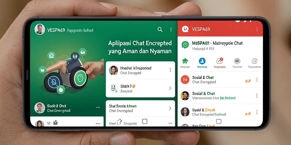 Antarmuka VESPA69 yang bersih dan fungsi Chat Encrypted yang kuat.