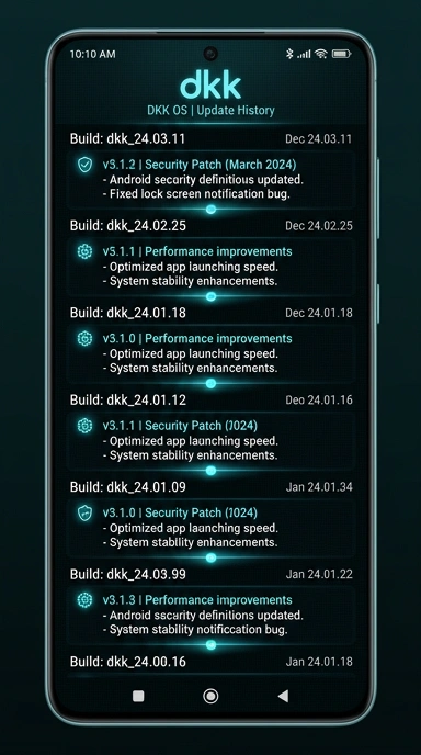Riwayat Versi dkk untuk Pengguna Android